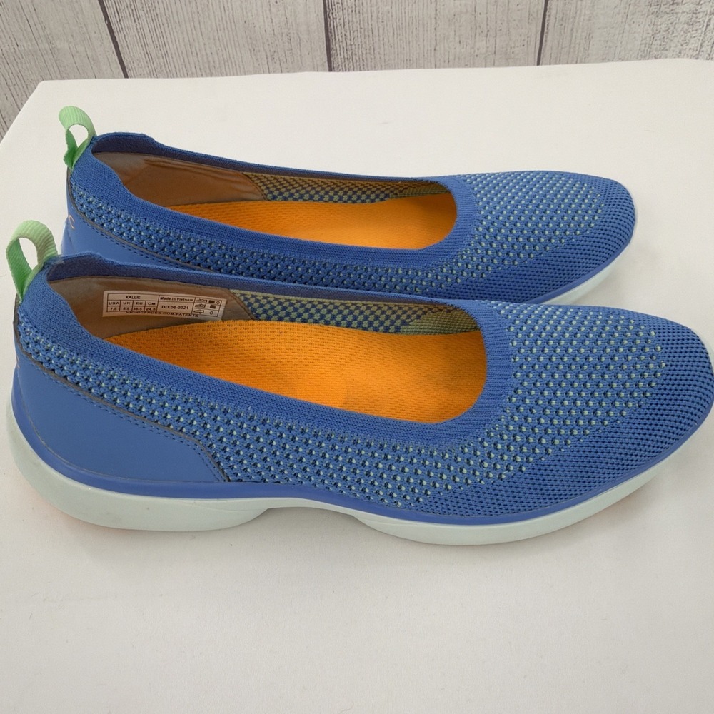 Vionic Kallie Shoes Womens 7.5 Light Blue Slip On Knit Walking Casual Sneakers - Picture 8 of 11